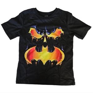 NWT DC Batman Superhero Halloween Shirt Size 8 Medium Boys Black And Orange